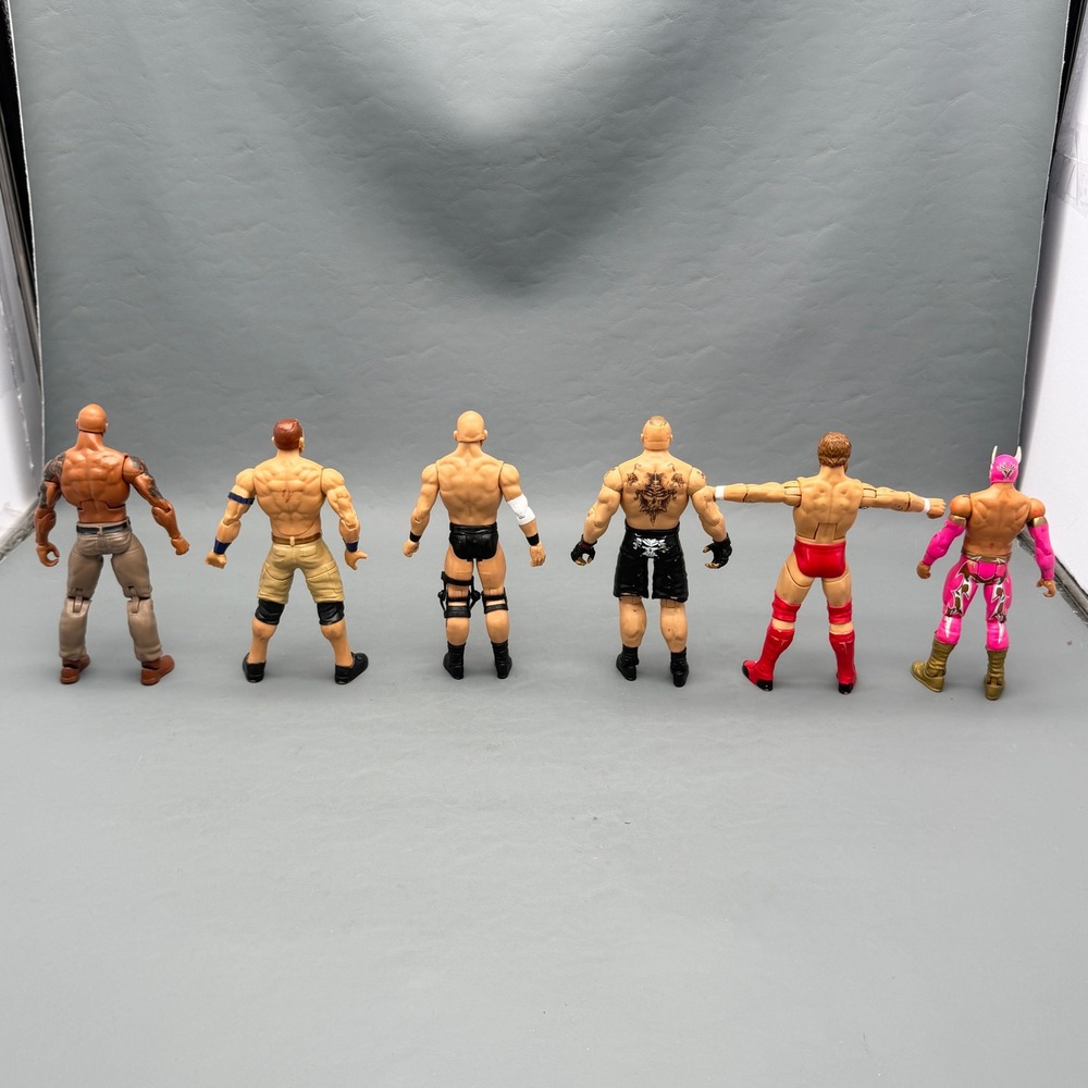WWE Mattel Action Figure Lot of 6 John Cena The Rock Lesnar Years Vary - Picture 5 of 11